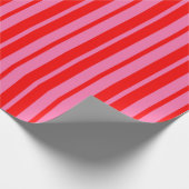 Rosa Stilvolle Streifenmuster Design Geschenkpapier (Ecke)
