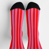 Rosa Stilvolle Streifenmuster Design Socken (Oben)