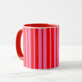 Rosa Stilvolle Streifenmuster Design Tasse (Vorderseite Links)