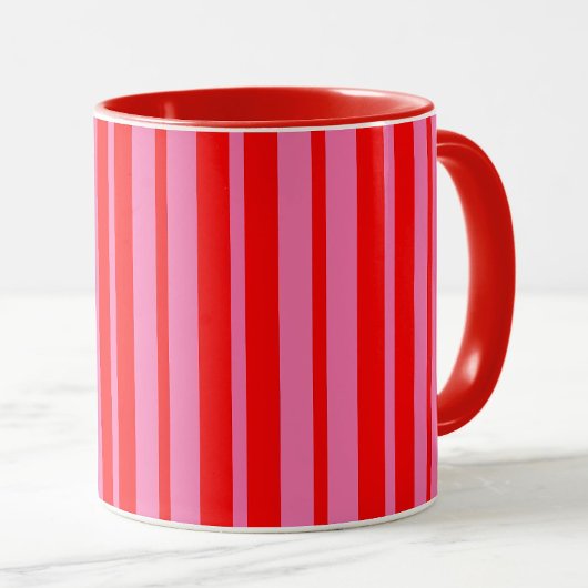 Rosa Stilvolle Streifenmuster Design Tasse