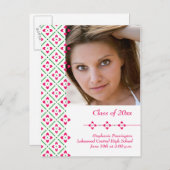 Rosa stilvolle trendige Abschluss-Ankündigung Ankündigungspostkarte (Vorne/Hinten)