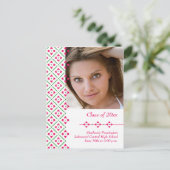 Rosa stilvolle trendige Abschluss-Ankündigung Ankündigungspostkarte (Stehend Vorderseite)