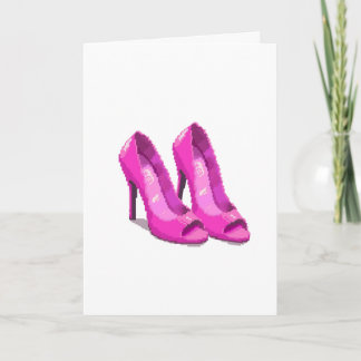 Rosa Stöckelschuhe im 64-Bit-Pixel-Art-Stil Karte