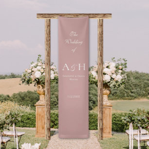Rosa Stoff Hochzeits-Willkommensbanner Banner