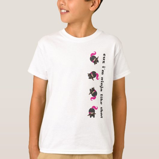 Rosa stolperndes Ninja T-Shirt (Vorderseite)