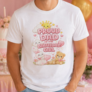 Rosa Stolz Papa des Geburtstagsmädchens Herren T-S T-Shirt