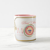 Rosa stolze Armee-Mama Zweifarbige Tasse (Mittel)