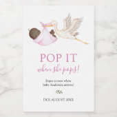 Rosa Stork Pop, wenn sie Pop Weinetikett (Einzelnes Label)