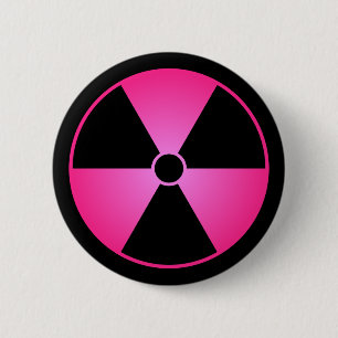 Rosa Strahlungs-Symbol-Knopf Button
