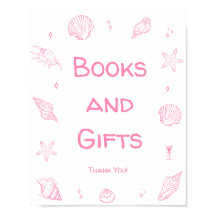 Rosa Strand Baby Shower Bücher und Geschenke