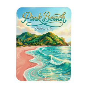 Rosa Strand Indonesien Magnet