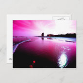 rosa Strand Postkarte (Vorne/Hinten)