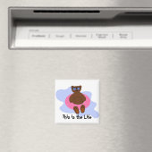 Rosa Strandbär Magnet (In Situ (Geschirrspüler))