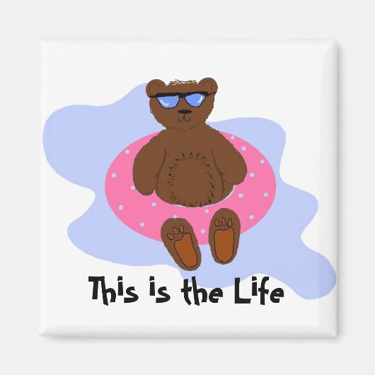 Rosa Strandbär Magnet (Vorne)