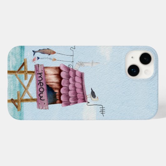 Rosa Strandfischhütte Pier Pfahlfische Vogelgefech Case-Mate iPhone Hülle (Rückseite (Horizontal))