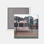 Rosa Straßenbahn Magnet (Vorderseite/Rückseite)
