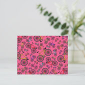 Rosa Straßenräder Postkarte (Stehend Vorderseite)