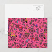 Rosa Straßenräder Postkarte (Vorne/Hinten)