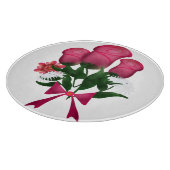 Rosa-Sträußchen mit floraler Schleife Schneidebrett (Ecke)