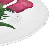 Rosa-Sträußchen mit floraler Schleife Schneidebrett (Ecke)