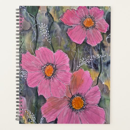 Rosa Sträußchen Notizbuch Planer (Vorderseite)