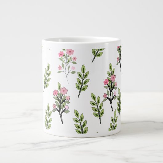 Rosa Sträuße Jumbo-Tasse (Vorderseite)