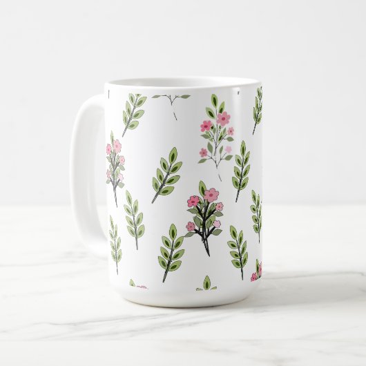 Rosa Sträuße Kaffeetasse (Vorderseite Links)