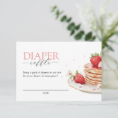 Rosa Strawberry Baby Brunch Windeln Raffel Begleitkarte (Stehend Vorderseite)