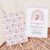 Rosa Strawberry Babydusche Einladung