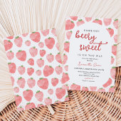 Rosa Strawberry Babydusche Einladung