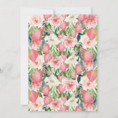 Rosa Strawberry Babydusche Einladung (Rückseite)