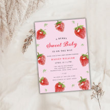 Rosa Strawberry Berry Sweet Girl Baby Dusche