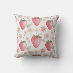 Rosa Strawberry Blume Geburtstagsparty für sie Kissen