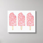 Rosa Strawberry Eclair Popsicles Popsicles Kunst Leinwanddruck (Vorderseite)