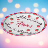 Rosa Strawberry Erste Geburtstagsparty Pappteller