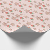 Rosa Strawberry Frühling Thema Wrapping Paper Geschenkpapier (Ecke)