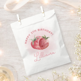 Rosa Strawberry Geburtstagsparty Geschenktütchen