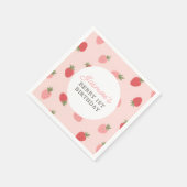 Rosa Strawberry Geburtstagsparty Serviette (Ecke)