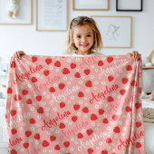 Rosa Strawberry Individuelle Name Girls Fleece Bla