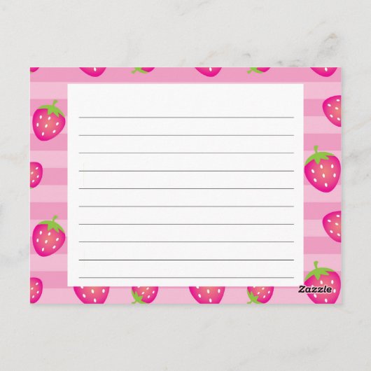 Rosa Strawberry Rezeptkarte Postkarte (Rückseite)