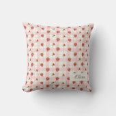 Rosa Strawberry Sweet Gingham Monogram Kinderzimme Kissen (Vorderseite)