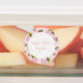 Rosa Strawberry Watercolor Designated Labels Etiketten (Befestigt)