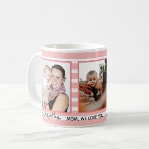 Rosa Streifen 3 Foto Collage Muttertagsgeschenk Co Kaffeetasse