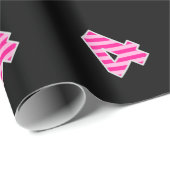 Rosa Streifen 4 Event # (Geburtstag, Jahrestag) Geschenkpapier (Rolleneckpunkt)