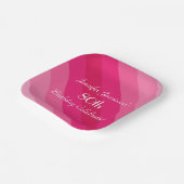 Rosa Streifen, 80. Geburtstagsparty, Name Pappteller (Gewinkelt)