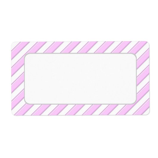 Rosa Streifen auf weißen, unbedruckten Versandetik (Vorne)