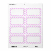 Rosa Streifen auf weißen, unbedruckten Versandetik (Vorne)