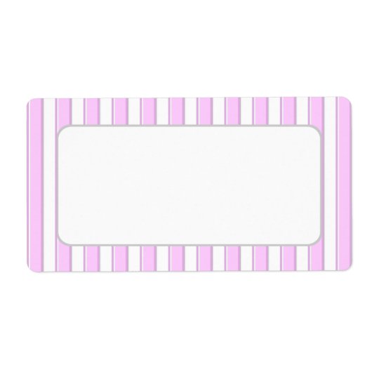 Rosa Streifen auf weißen, unbedruckten Versandetik (Vorne)