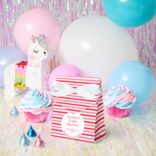 Rosa Streifen Babydusche Geschenkschachtel