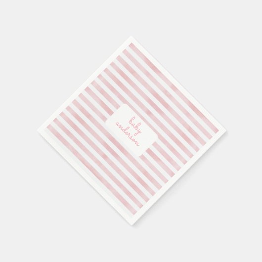 Rosa Streifen Babydusche Serviette (Ecke)